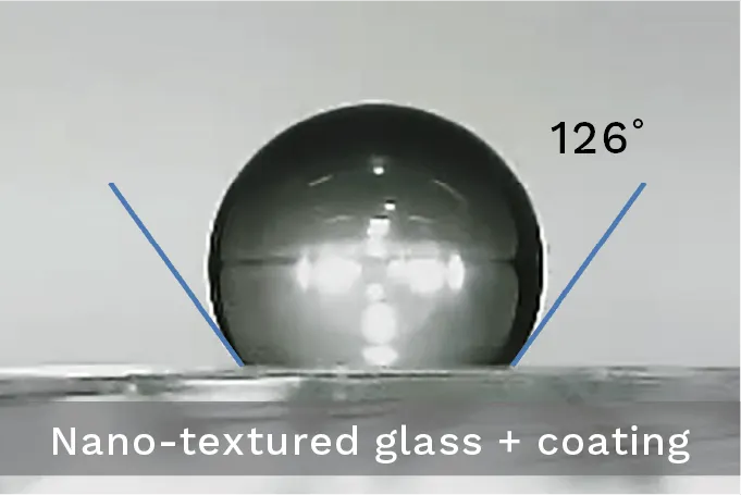 photo of nano-textured glass with coating
